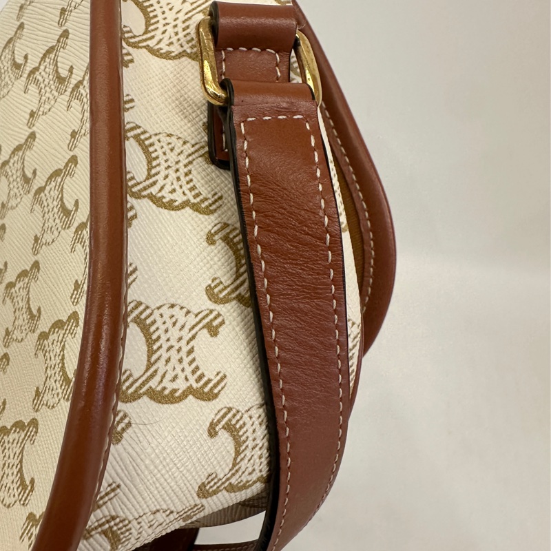 Celine 米白 Medium Folco馬鞍包-7
