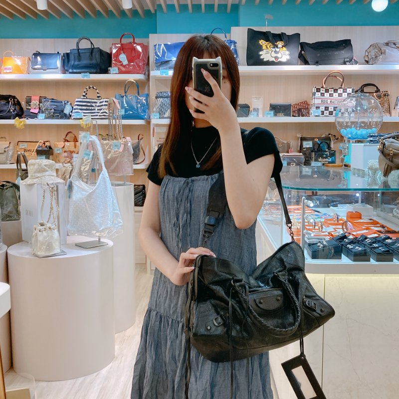 MS0716 Balenciaga 巴黎世家經典 城市機車包 黑色牛皮銀扣 Classic City Tote 40cm Calfskin Black x PHW-2