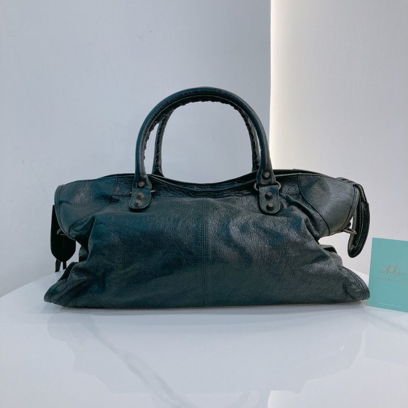 MS0716 Balenciaga 巴黎世家經典 城市機車包 黑色牛皮銀扣 Classic City Tote 40cm Calfskin Black x PHW-3