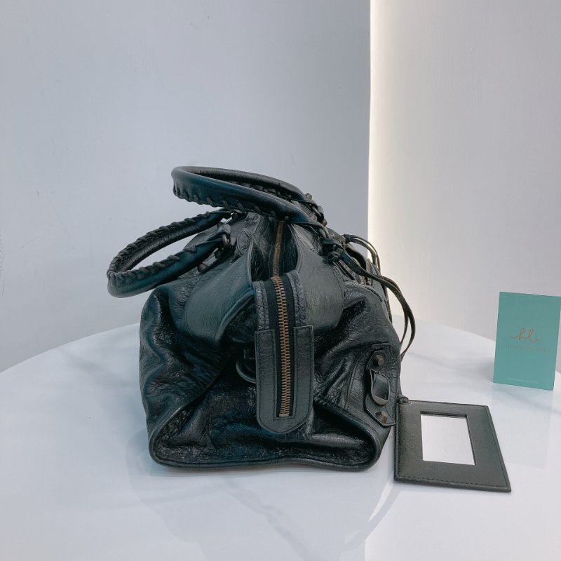 MS0716 Balenciaga 巴黎世家經典 城市機車包 黑色牛皮銀扣 Classic City Tote 40cm Calfskin Black x PHW-4
