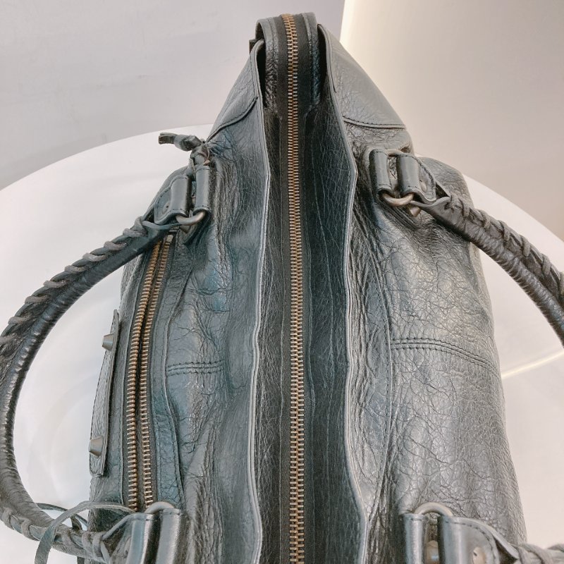 MS0716 Balenciaga 巴黎世家經典 城市機車包 黑色牛皮銀扣 Classic City Tote 40cm Calfskin Black x PHW-19
