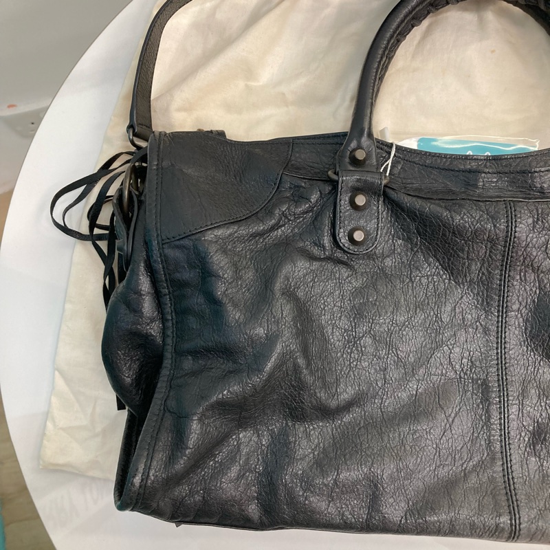 MS0716 Balenciaga 巴黎世家經典 城市機車包 黑色牛皮銀扣 Classic City Tote 40cm Calfskin Black x PHW-33