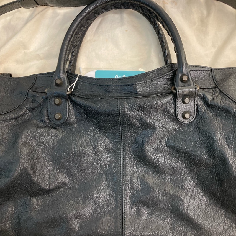 MS0716 Balenciaga 巴黎世家經典 城市機車包 黑色牛皮銀扣 Classic City Tote 40cm Calfskin Black x PHW-34