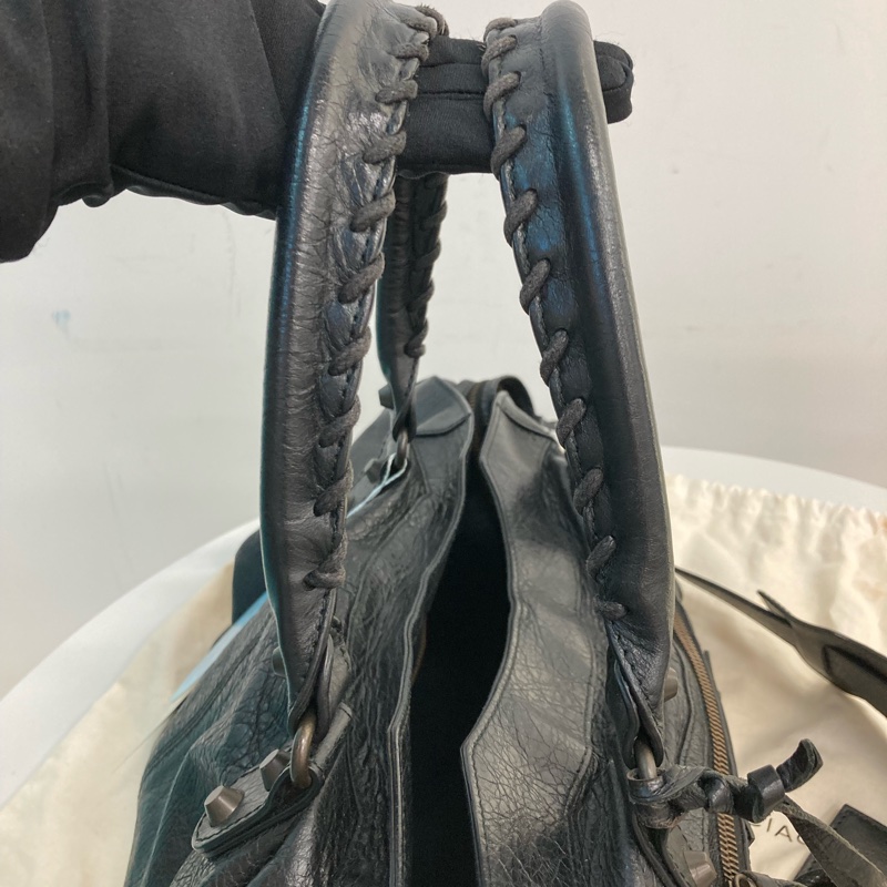 MS0716 Balenciaga 巴黎世家經典 城市機車包 黑色牛皮銀扣 Classic City Tote 40cm Calfskin Black x PHW-36