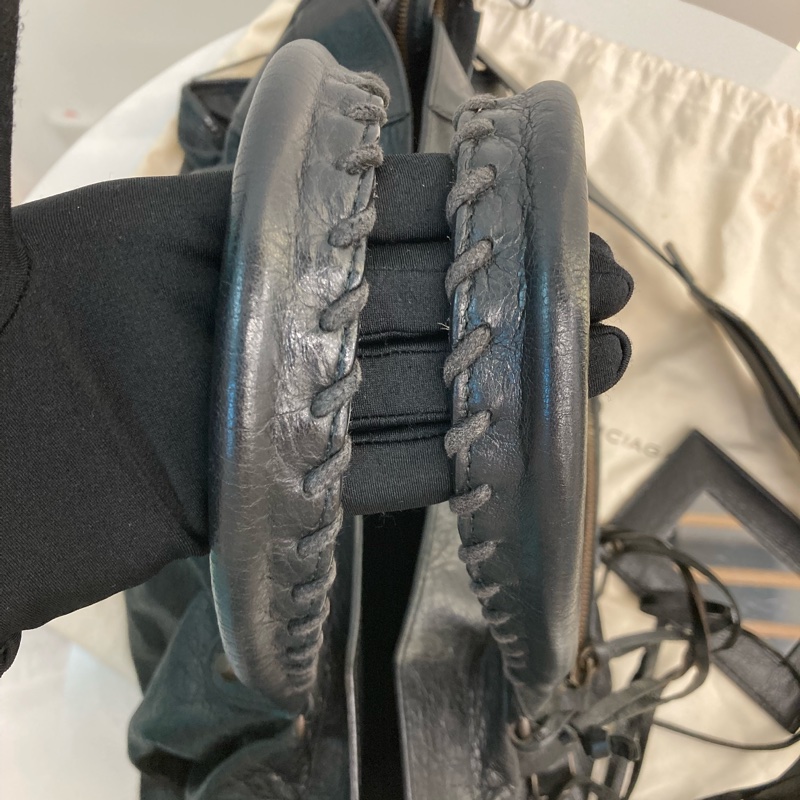 MS0716 Balenciaga 巴黎世家經典 城市機車包 黑色牛皮銀扣 Classic City Tote 40cm Calfskin Black x PHW-37