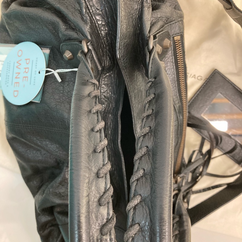 MS0716 Balenciaga 巴黎世家經典 城市機車包 黑色牛皮銀扣 Classic City Tote 40cm Calfskin Black x PHW-38