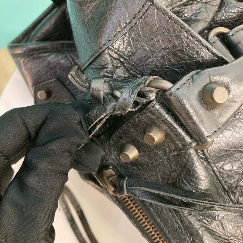 MS0716 Balenciaga 巴黎世家經典 城市機車包 黑色牛皮銀扣 Classic City Tote 40cm Calfskin Black x PHW-48