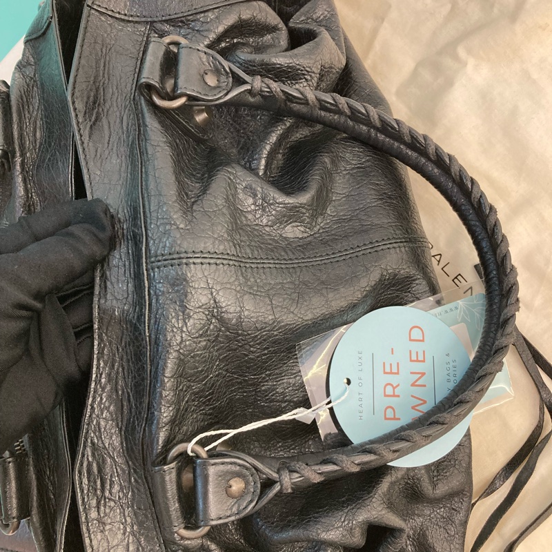 MS0716 Balenciaga 巴黎世家經典 城市機車包 黑色牛皮銀扣 Classic City Tote 40cm Calfskin Black x PHW-49