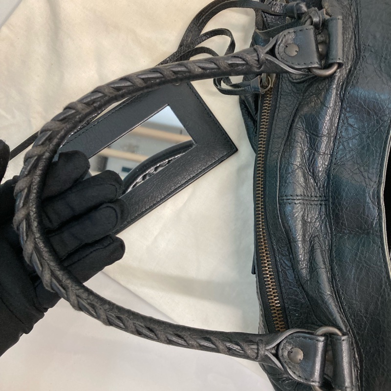 MS0716 Balenciaga 巴黎世家經典 城市機車包 黑色牛皮銀扣 Classic City Tote 40cm Calfskin Black x PHW-50