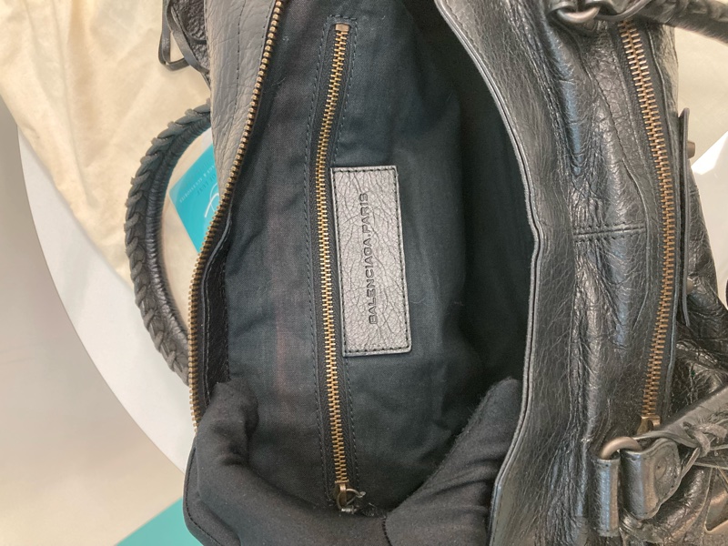 MS0716 Balenciaga 巴黎世家經典 城市機車包 黑色牛皮銀扣 Classic City Tote 40cm Calfskin Black x PHW-55