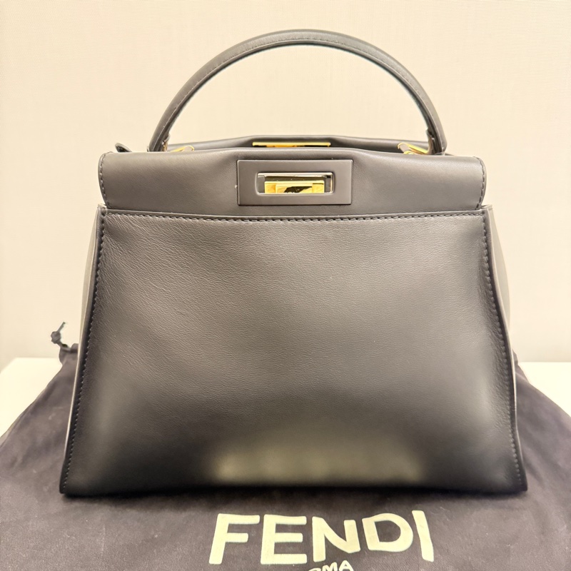 FENDI PEEKABOO包 霧黑 金扣 中號-0