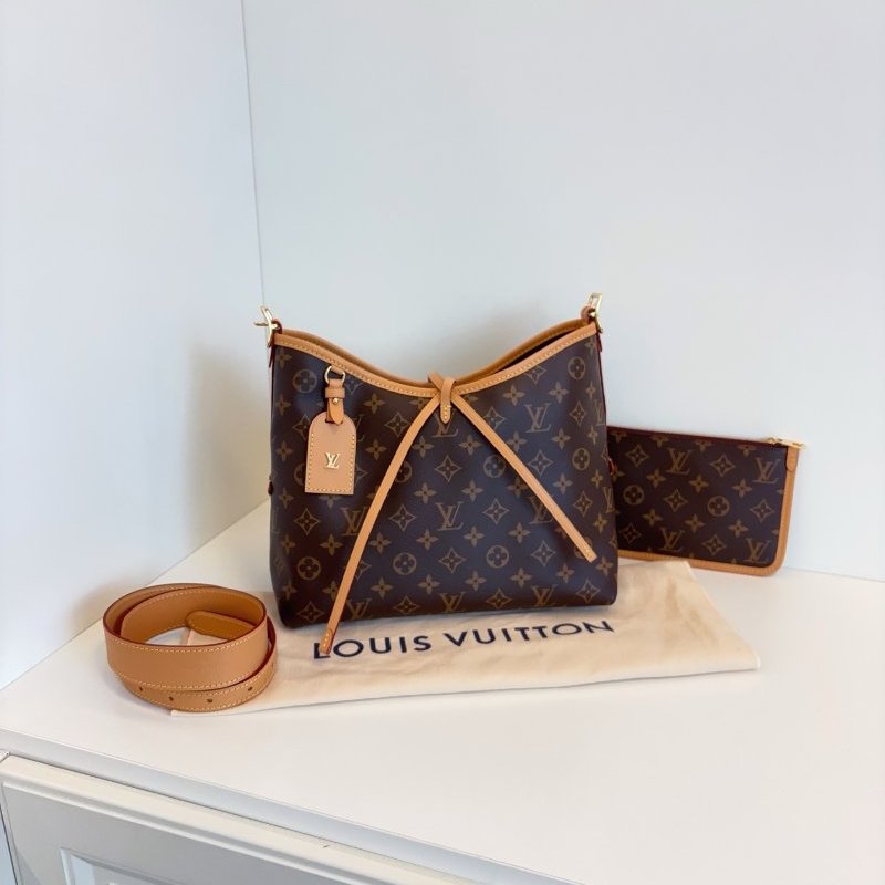 閒置新 路易威登/Louis Vuitton 老花Carryall小號肩背包 芯片款-0