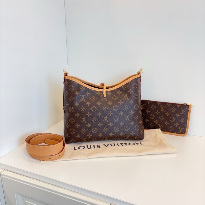 閒置新 路易威登/Louis Vuitton 老花Carryall小號肩背包 芯片款-1