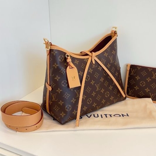 閒置新 路易威登/Louis Vuitton 老花Carryall小號肩背包 芯片款-2