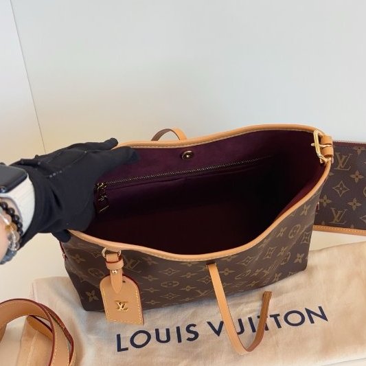 閒置新 路易威登/Louis Vuitton 老花Carryall小號肩背包 芯片款-9
