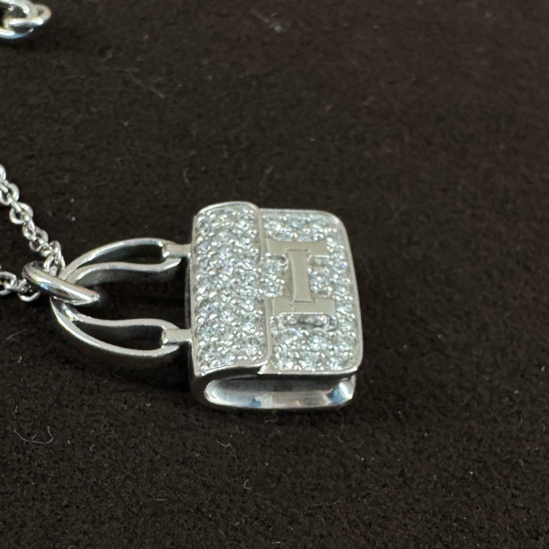 Hermès Amulettes Constance愛馬仕白金滿鑽康康項鍊｜二代新版 Kelly 鎖頭釦-3
