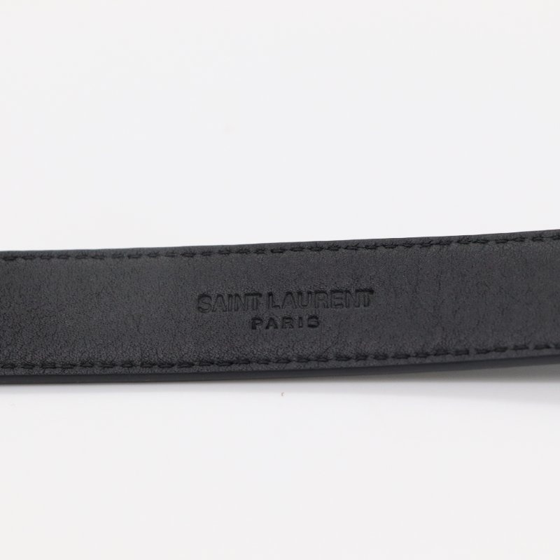 Saint Laurent 聖羅蘭 Cassandre 黑色 皮革 皮帶-1