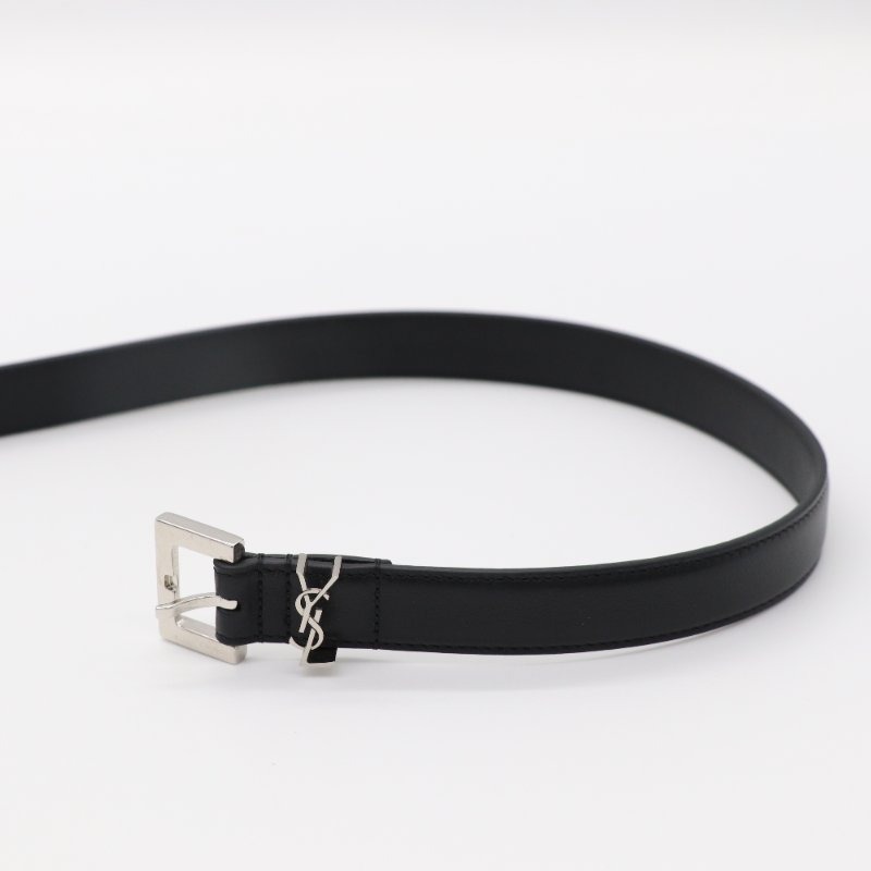 Saint Laurent 聖羅蘭 Cassandre 黑色 皮革 皮帶-2