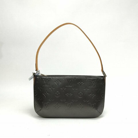 LOUIS VUITTON 灰色牛皮銀扣2003肩背包