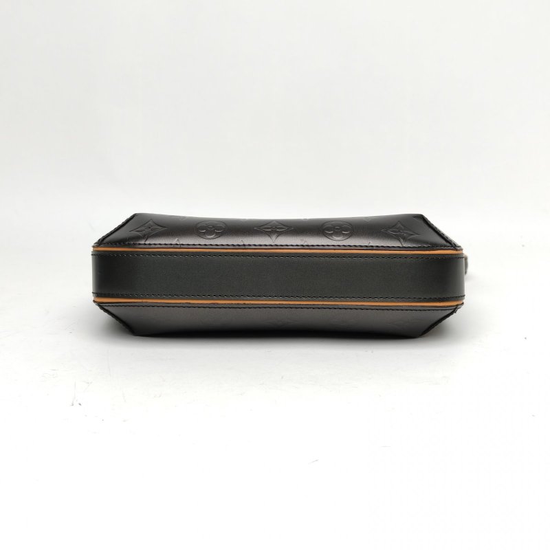 LOUIS VUITTON 灰色牛皮銀扣2003肩背包-4