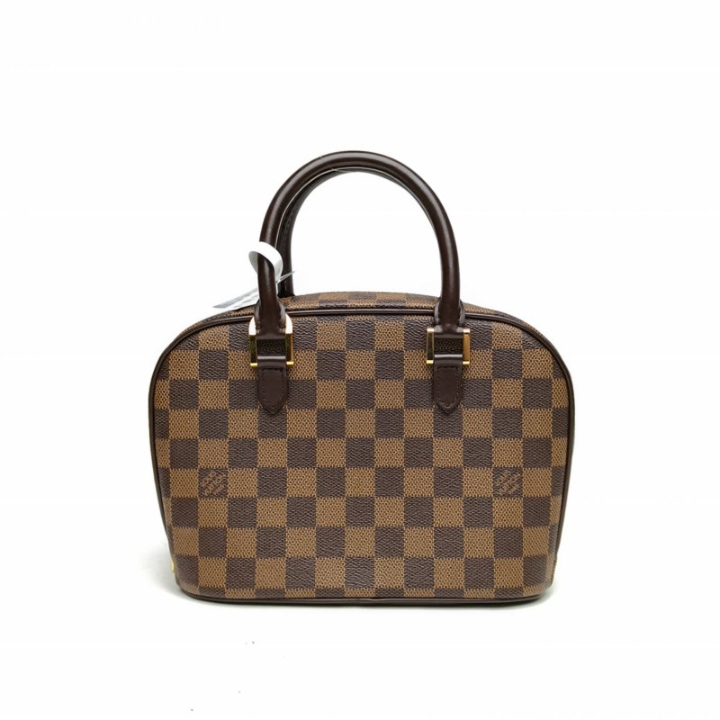 LOUIS VUITTON 中古蘋果手提包棕色棋盤格PVC2002肩背包-0
