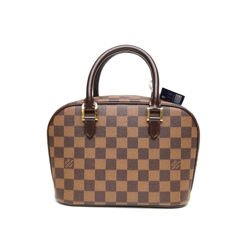 LOUIS VUITTON 中古蘋果手提包棕色棋盤格PVC2002肩背包-2