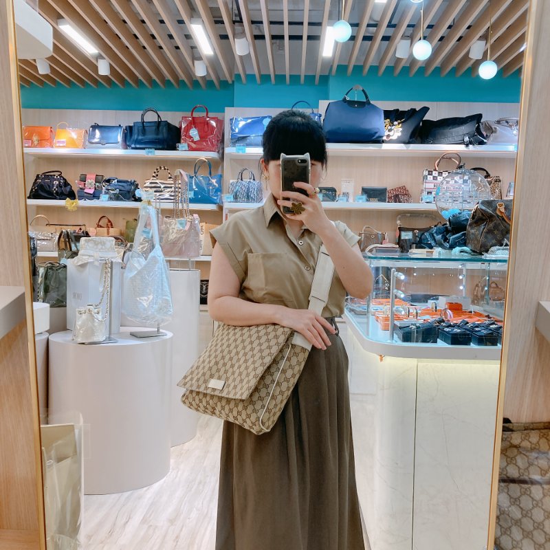MS0711Gucci 古馳經典帆布 單肩斜挎包 銀扣米色 Shoulder Bag GG Canvas 30CM Beige x PHW-1