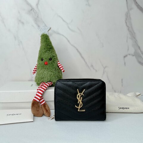 YSL 全新荔枝牛短夾