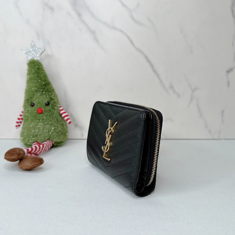 YSL 全新荔枝牛短夾-2