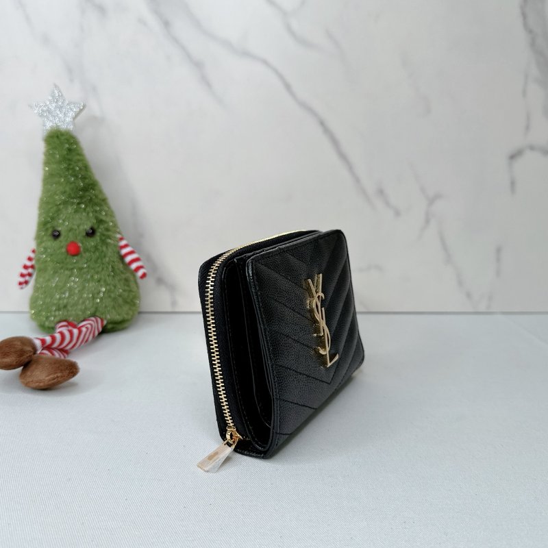 YSL 全新荔枝牛短夾-3