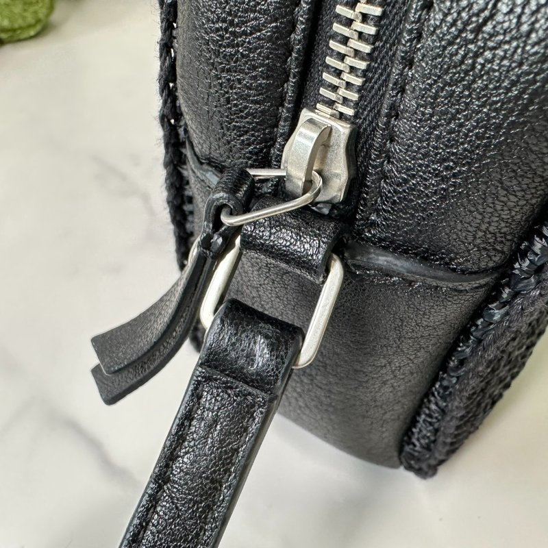 YSL 拉菲草拼皮流蘇斜背包-6