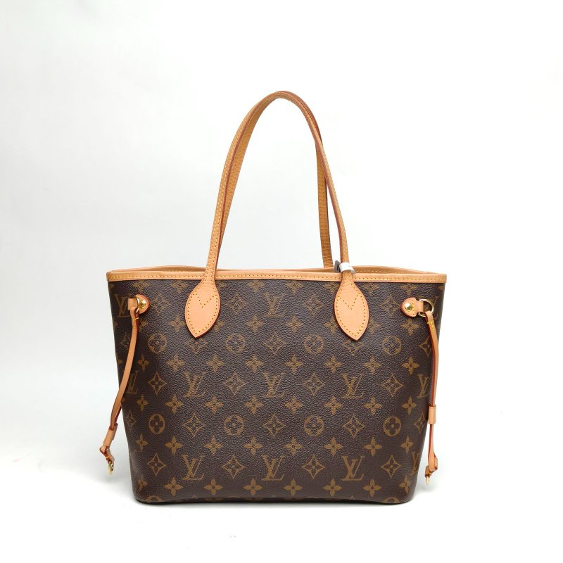 LOUIS VUITTON Neverfull小號29配子袋老花PVC金扣晶片肩背包-0