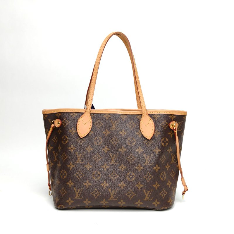 LOUIS VUITTON Neverfull小號29配子袋老花PVC金扣晶片肩背包-2