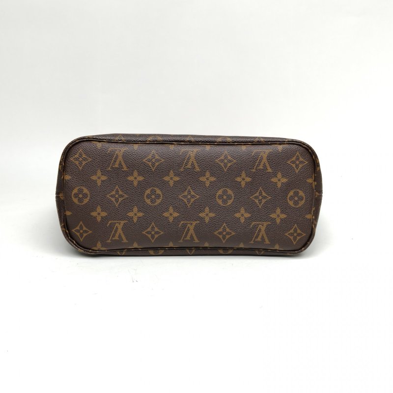 LOUIS VUITTON Neverfull小號29配子袋老花PVC金扣晶片肩背包-4