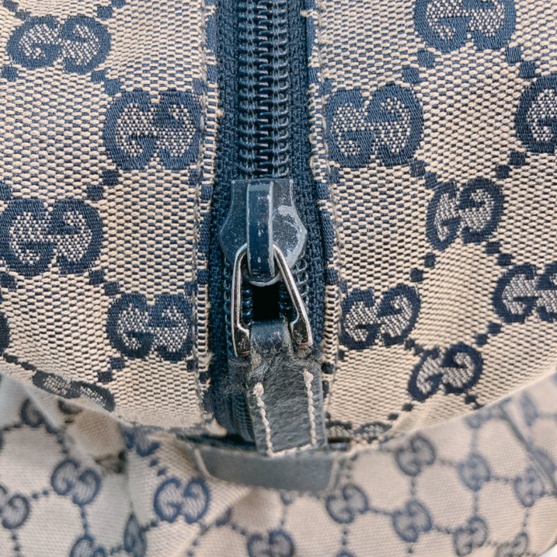 MS0710 古馳 經典帆布旅行包 銀扣深藍色 Gucci Boston GG Canvas 40CM Blue x PHW-20