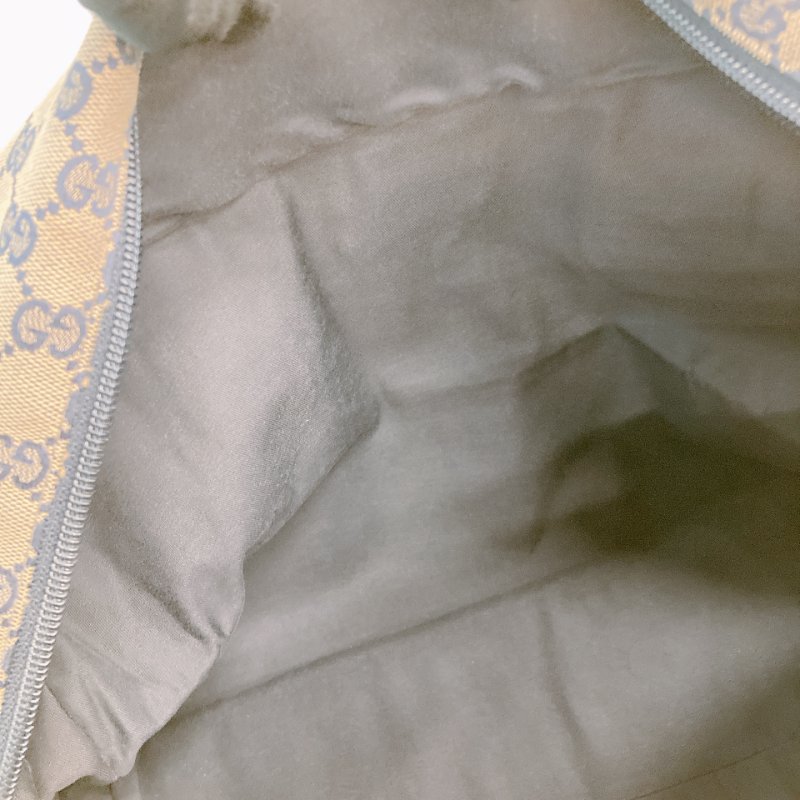MS0710 古馳 經典帆布旅行包 銀扣深藍色 Gucci Boston GG Canvas 40CM Blue x PHW-23