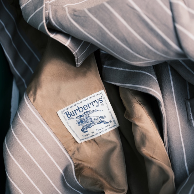 Burberrys' 1990s 拿鐵米色直條紋西裝外套 英國製造 📌 含有Legit 真品鑑定書-5