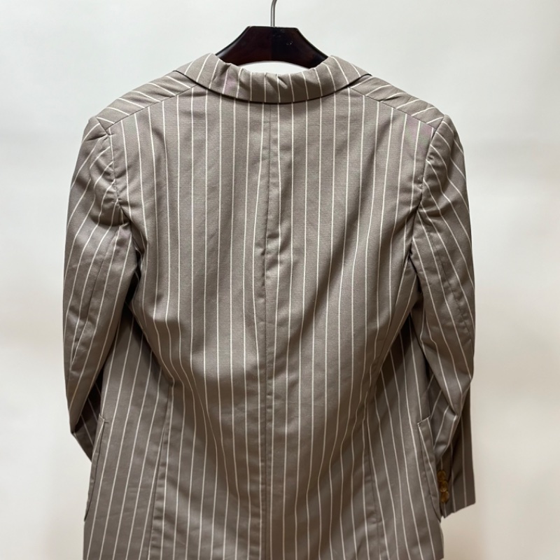 Burberrys' 1990s 拿鐵米色直條紋西裝外套 英國製造 📌 含有Legit 真品鑑定書-11