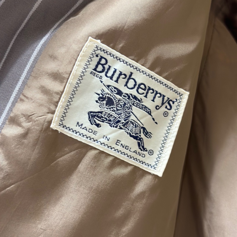 Burberrys' 1990s 拿鐵米色直條紋西裝外套 英國製造 📌 含有Legit 真品鑑定書-12