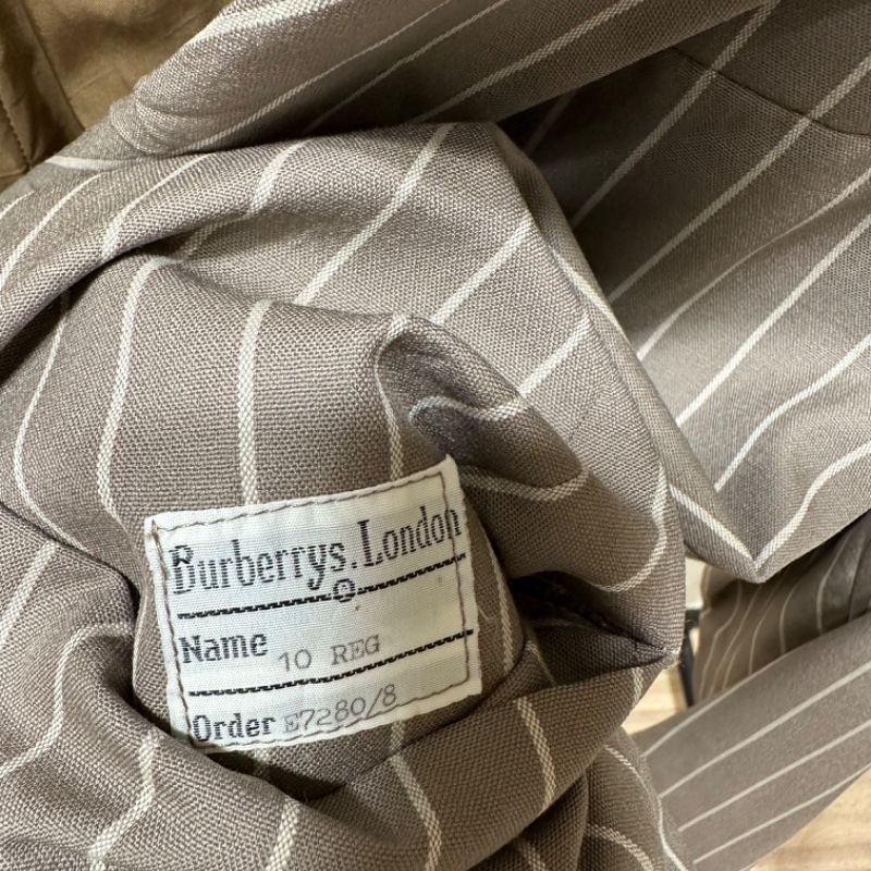 Burberrys' 1990s 拿鐵米色直條紋西裝外套 英國製造 📌 含有Legit 真品鑑定書-13