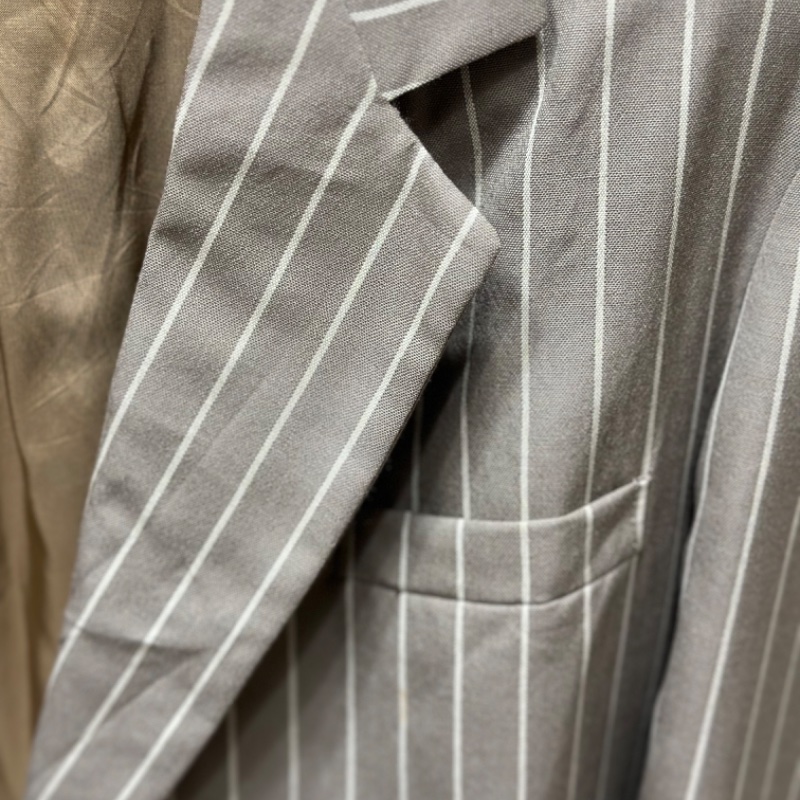 Burberrys' 1990s 拿鐵米色直條紋西裝外套 英國製造 📌 含有Legit 真品鑑定書-16