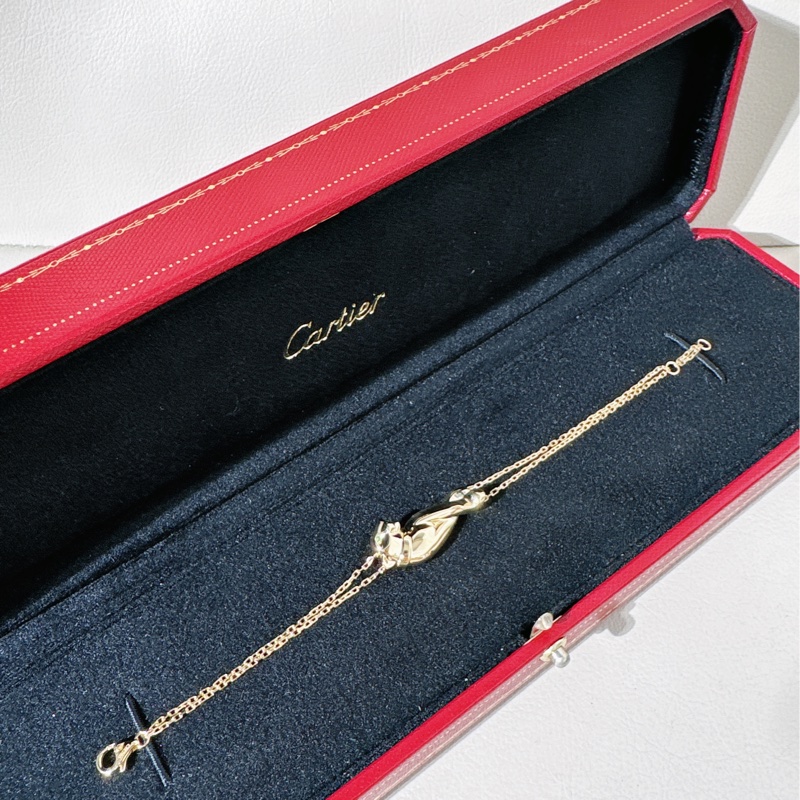 CARTIER卡地亞獵豹系列，18K 黃金大號豹子手鍊-2