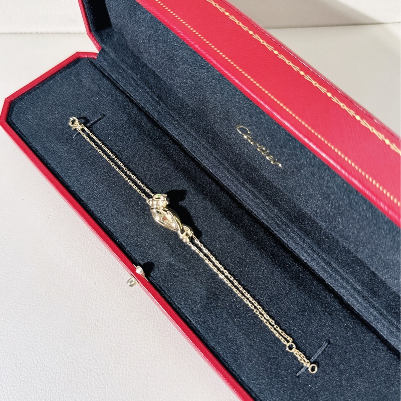 CARTIER卡地亞獵豹系列，18K 黃金大號豹子手鍊-3