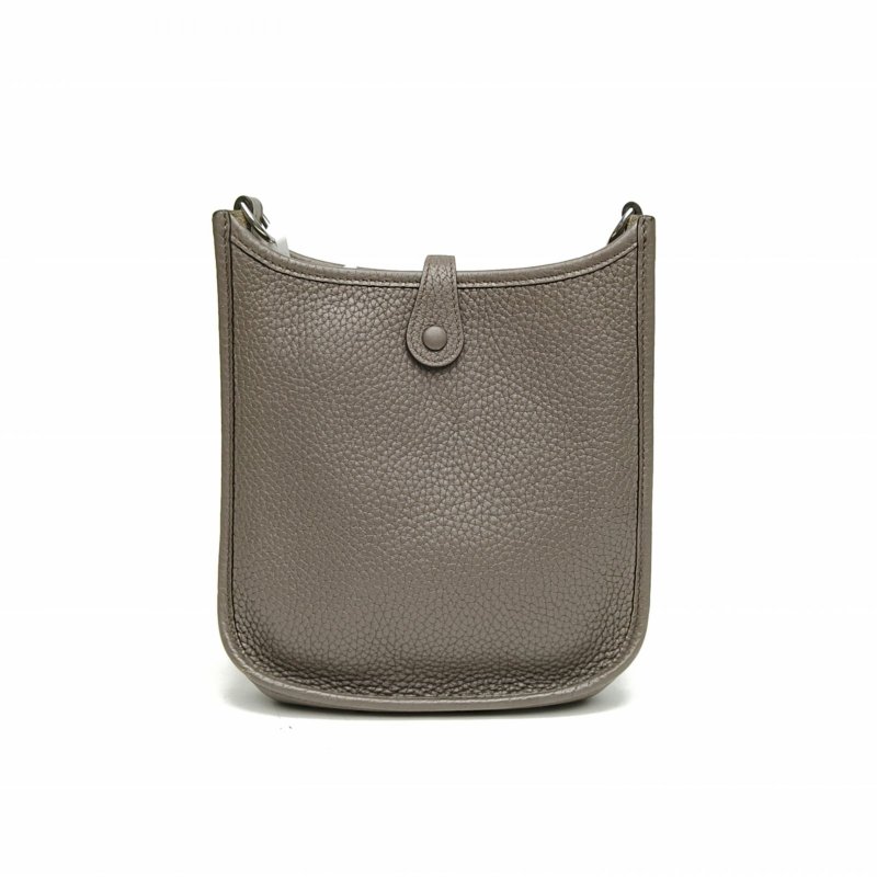 HERMES EvelyneMini16錫器灰TC皮X刻銀扣肩背包-2