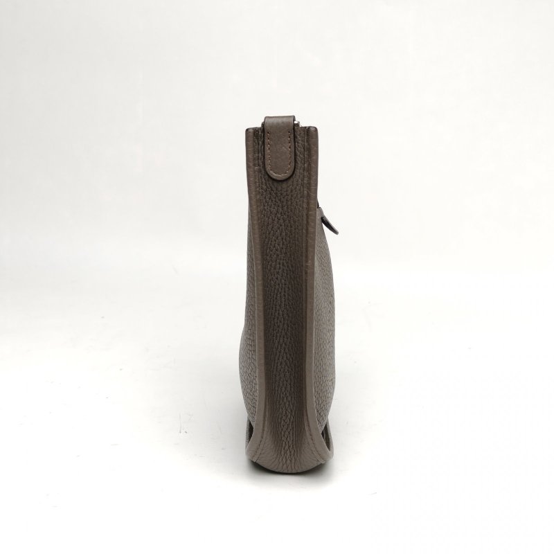 HERMES EvelyneMini16錫器灰TC皮X刻銀扣肩背包-3