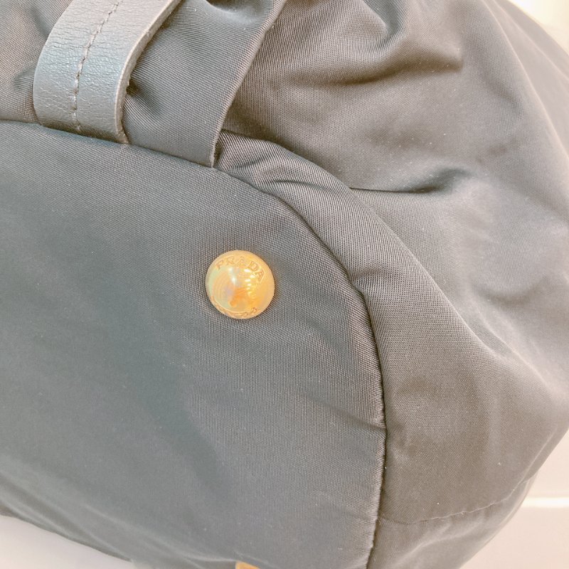 MS0709 Prada 普拉達尼龍手提包 黑色金扣 Tessuto Nylon Jacquard Logo Tote Bag Black x GHW-10
