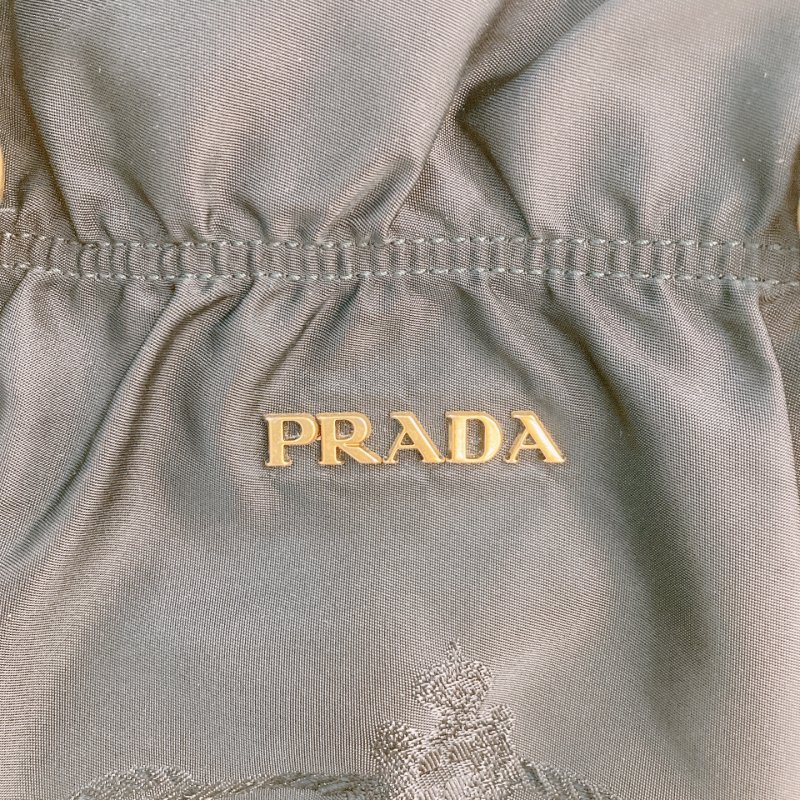 MS0709 Prada 普拉達尼龍手提包 黑色金扣 Tessuto Nylon Jacquard Logo Tote Bag Black x GHW-11
