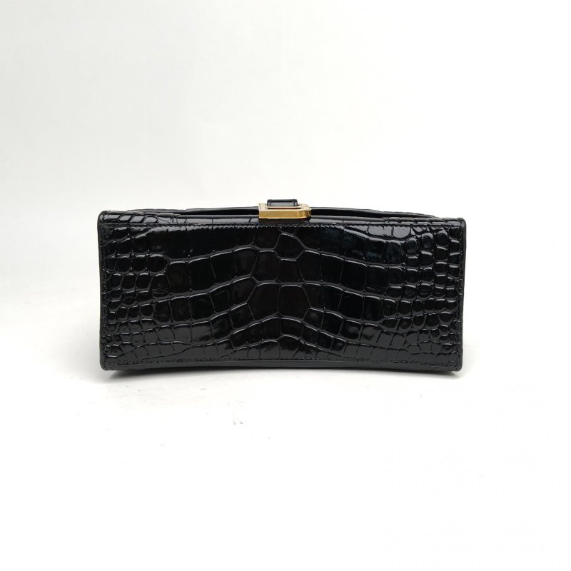 BALENCIAGA Hourglass沙漏S碼黑色牛皮肩背包-4