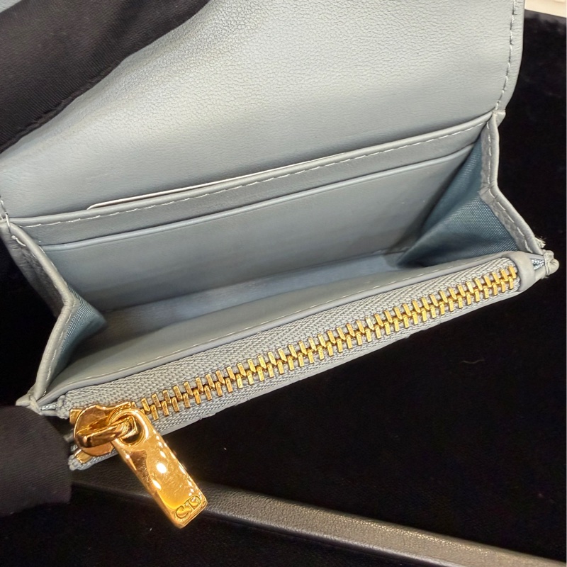 Dior Caro Glycine 錢包 雲藍色柔軟 Cannage 籐格紋小牛皮-13
