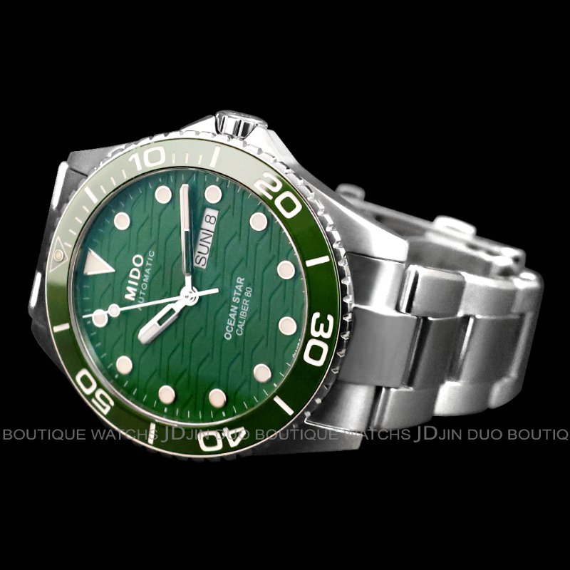金鐸精品~W905 MIDO 美度 OCEAN STAR 200C海洋之星綠陶瓷圈自動上鍊男用腕錶-3